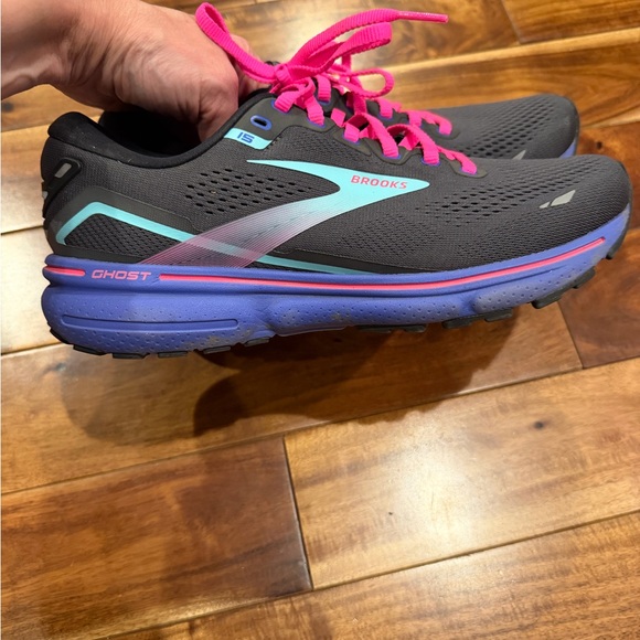 Brooks Ghost Women's Gray, Pink, Purple, & teal Running Shoes size 10 - Picture 3 of 5